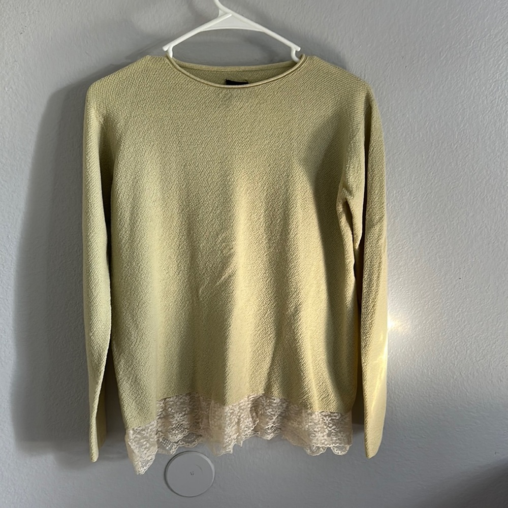 Eileen Fisher • Light Green Wool Sweater Top
